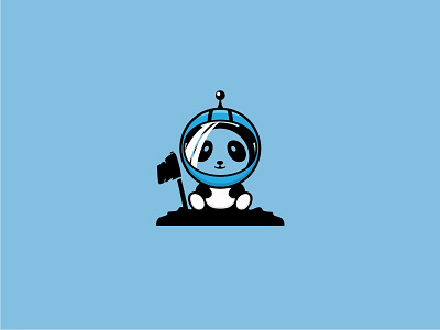 Astropanda astronaut character cute head icon illustration mascot monster panda space