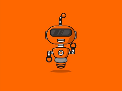 Robot Illustration electronic icon illustration mascot orange robot