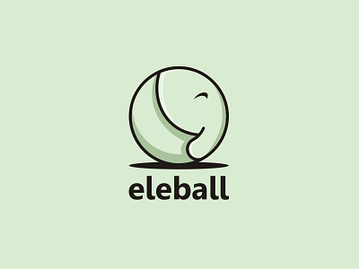 Eleball ball circle elephant illustration logo