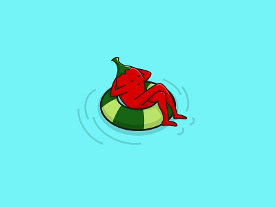 Chill boat chili chill hipster logo pool red relax watermelon