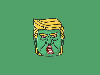 Zombie Trump donald gold hallowen illustration logo monster trump zombie