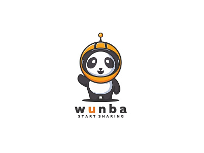 Wunba (Start Sharing) astronaut cute illustration logo mascot panda