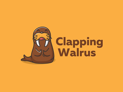 Clapping Walrus animal clapping cute inspiration logo mascot walrus