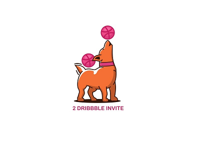 2x Dribbble Invite basket cute dog dribbble husky invite