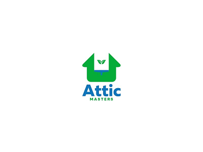 Attick Masters cleaning green home leaf logo service usa