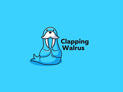 Clapping Walrus animal clapping cute inspiration logo mascot walrus