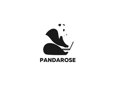 Pandarose | WIP animal cute fat illustration laptop logo negativespace panda