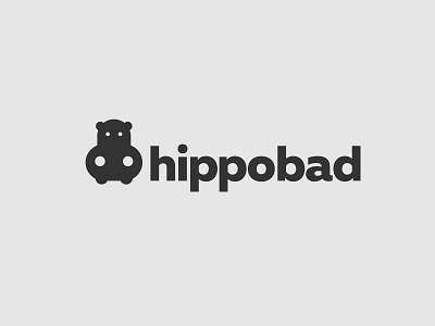 Hippobad animal bad cute hippo illustration logo monster negativespace