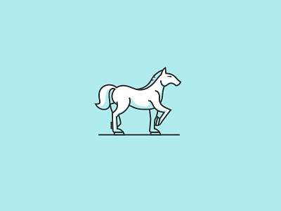 Horse animal clean grid horse illustration logo outline unused