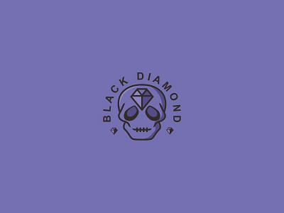 Black Diamond black diamond flat illustration logo skull
