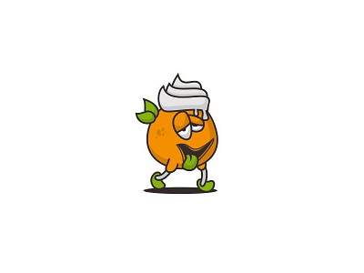 Orange Cream cream fruit illustration logo orange walk weed