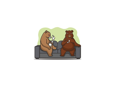 Bear weed bear bong illustration logo marijuana weed