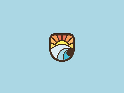 Sunset 3 beach illustration logo sun sunrise sunset