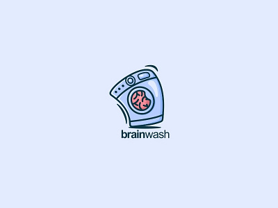 BrainWash brain illustration laundry logo mind