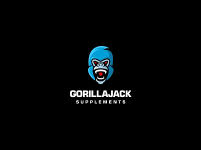 Gorillajack angry animal face gorilla head illustration logo monkey