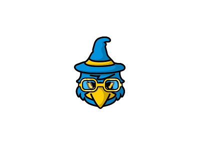 Falcon Wizard eagle falcon glasses hat illustration logo nerd wizard