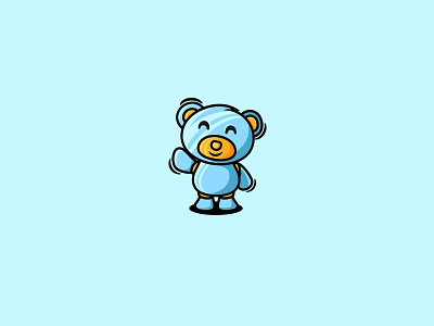 Robot Teddy bear illustration logo robot teddy unused