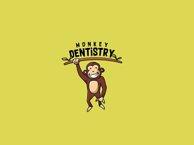 Monkey Dentistry banana dentist dentistry illustration logo monkey unused