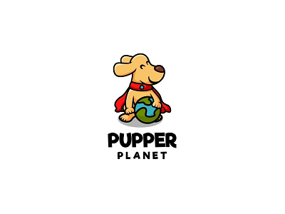 Pupper Planet cat dog earth hero illustration logo mascot pet planet puppy