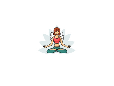 Yoga Angel angel girl illustration logo sexy unused wings yoga