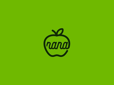 Nana apple design fresh fruit illustration logo logoforsale nana typography unused design