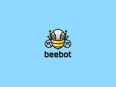 Beebot bee cute illustration logo robot unused yellow