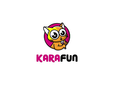 Kara fun cat cute illustration karaoke logo mascot singging