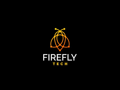 Firefly Tech bug firefly forsale gradient icon illustration logo mascot tech unused