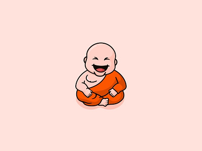 Laughing Buddha buddha character icon illustration laughing logo marijuana mascot monk weed