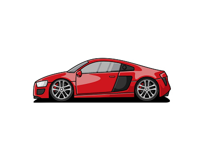 Audi R8 audi car character illustration mascot r8 rims vehicle
