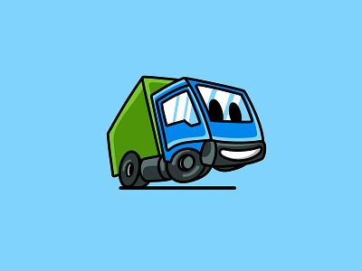 Happy Truck character cute forsale illustration logo mascot travel truck trucking unused