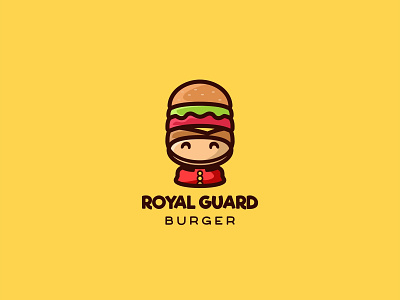 Royal Guard Burger animal burger character cute england forsale guard hat icon illustration logo london mascot negativespace royal guard unused