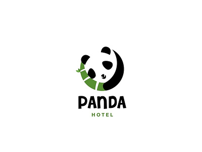 PANDA HOTEL animal bamboo character chinese cute forsale hotel icon illustration logo mascot negativespace panda sleep unused