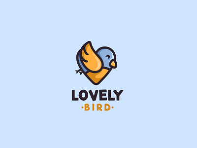Lovely Bird animal bird character cute forsale heart icon illustration logo love mascot unused wings