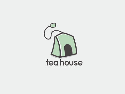 Tea House branding home house icon illustration logo tea tea bag