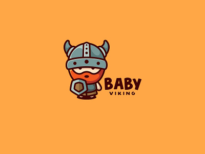 Baby Viking baby character cute icon illustration logo mascot shield unused viking