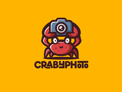 CRABYPHOTO animal camera character crab crabypaty cute forsale icon illustration logo mascot media photo unused