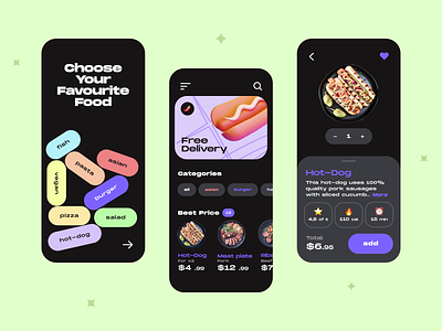 Food Delivery App clean design delivery app food delivery app interface mobile app ui ux