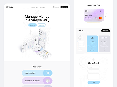 Landing of Mobile Banking App banking app card clean ui finance finance app interface landing marketing mobile app ui ux