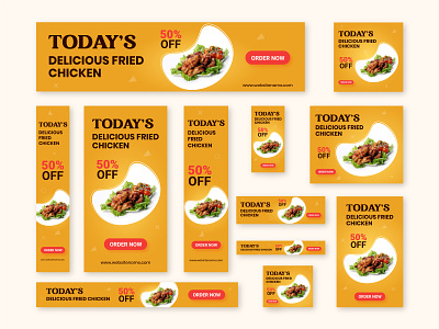 Food Web ads banner design templates