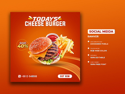 Food Social Media Banner Design | Web Banner Design