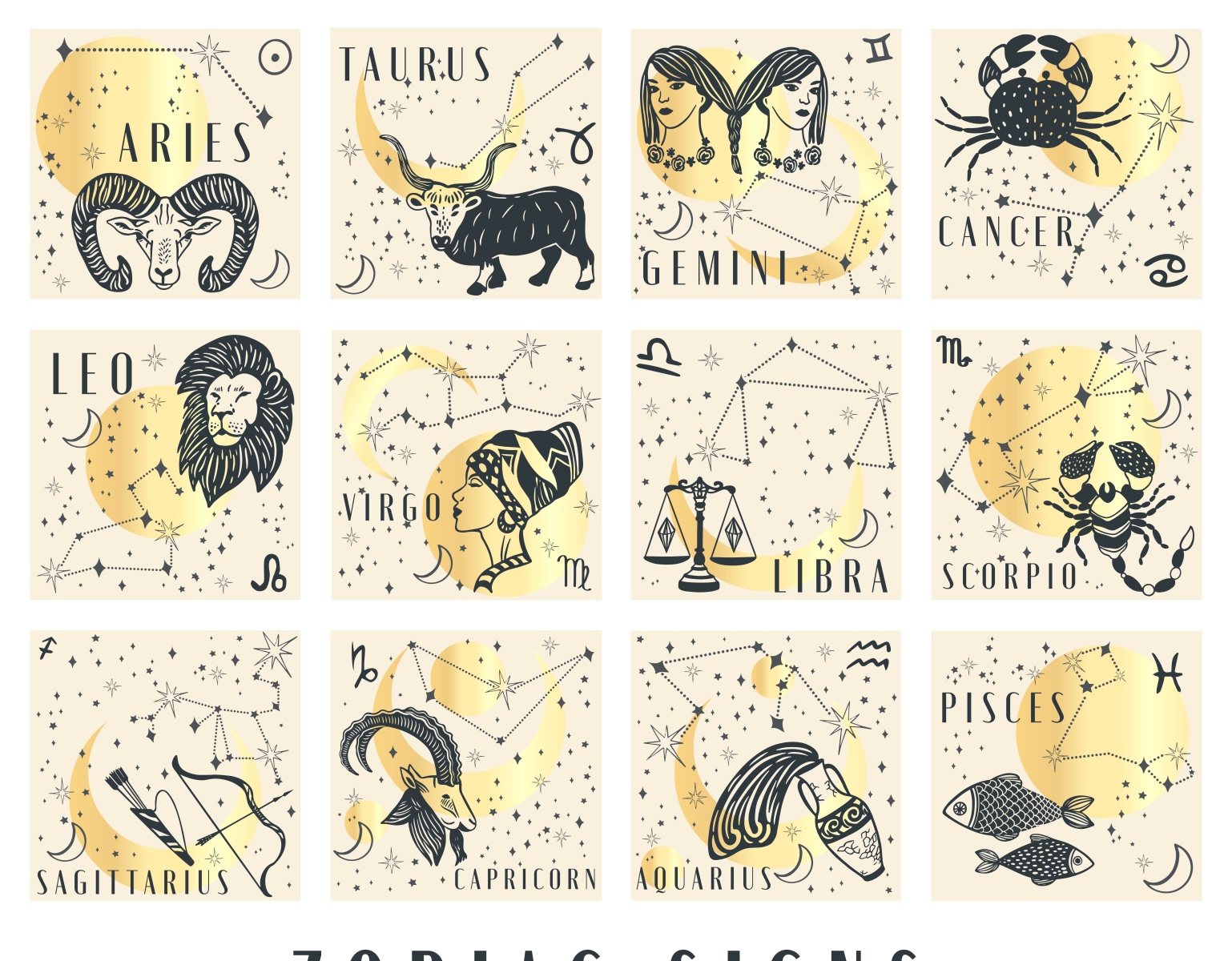 Zodiac signs by Olga on Dribbble