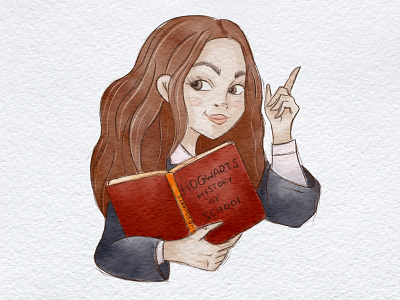 Sketch Hermione Granger fun art harry potter hermione granger hogwarts illustration magic procreate sketch watercolor