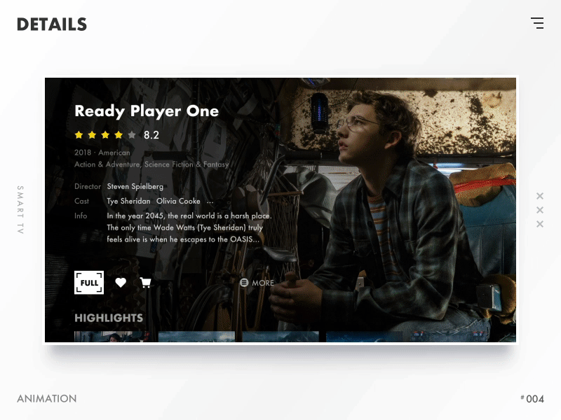 Details_#004 animation concept details gif info more switch tv ui ux