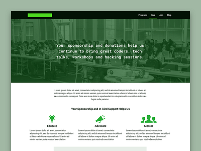 Nonprofit Redesign Preview green web web design website