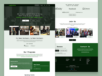 CodeChix Redesign green nonprofit redesign webdesign website