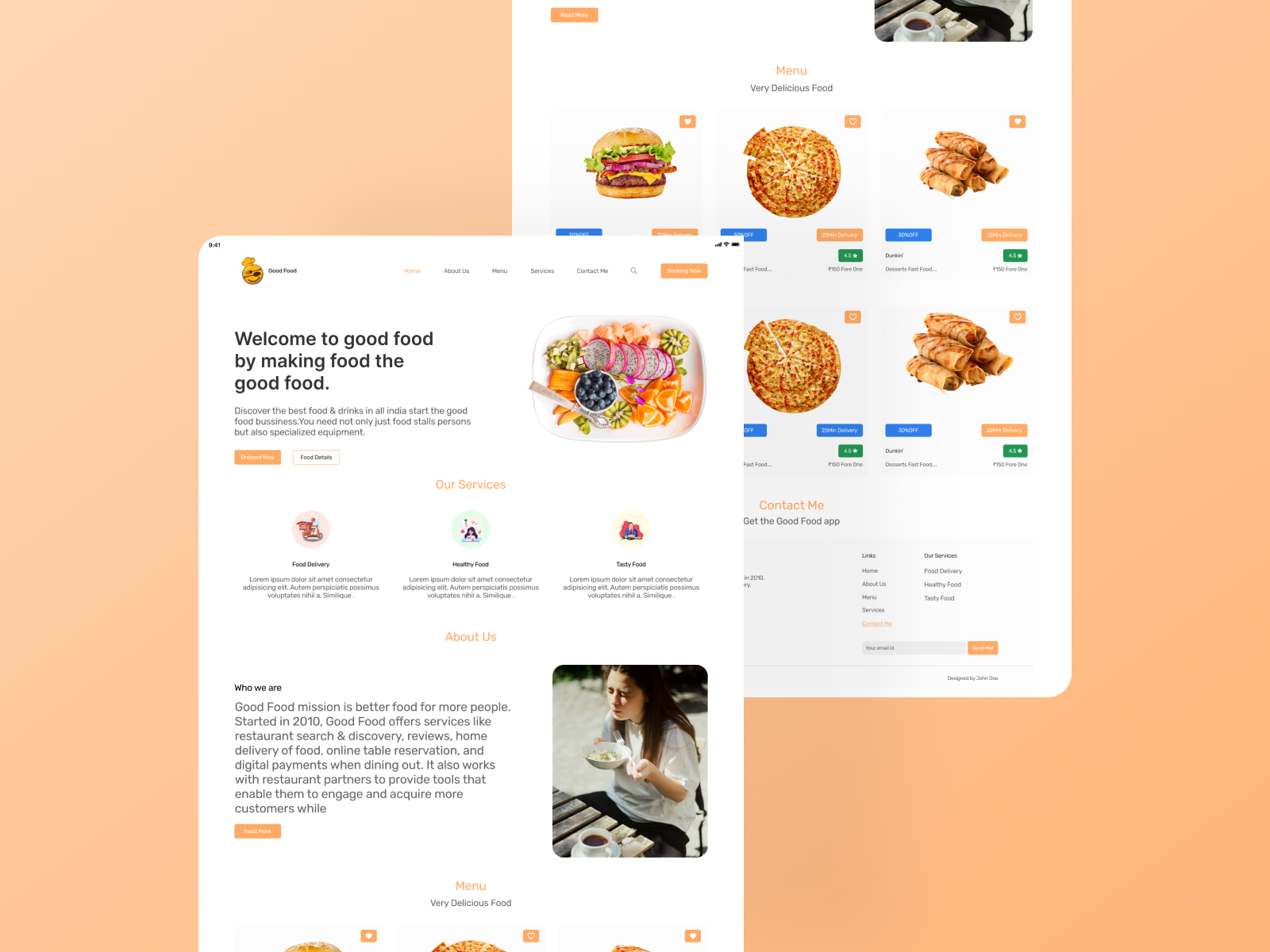 E-Commerce Food Landing Page Design by Abhishek on Dribbble