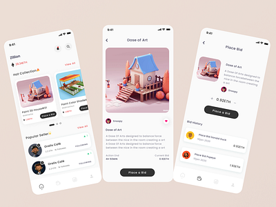 NFT Market Place 3dart appdesign application artwork bitcoin color crypto cryptoart design digitalart dribbble figma illustration nft nftart nftcollection nftcommunity nftgallery nftillustration ui