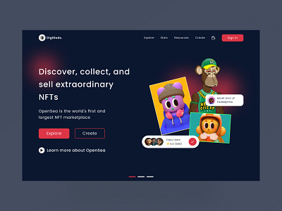 NFTs Market Place Called DigiGods appdesign application artoftheday artworks blockchain color crypto cryptoart cryptocurrency dart design digigods dribbble figma freelancing illustration metaverse nftartwork nfts ui