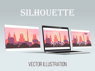 Silhouette vector illustration for landing page. car rent graphic design illustration landing page silhouette silhouette design vector